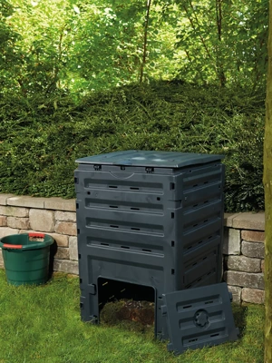 Black PP 80 gal. (300L) Large Garden Outdoor Compost Bin Composter