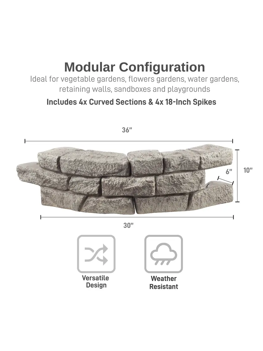 Rock Lock Interlocking Garden System, Curved Sets