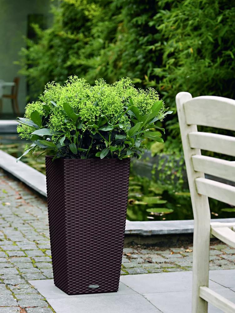 Lechuza® Cube Cottage Wicker Planters