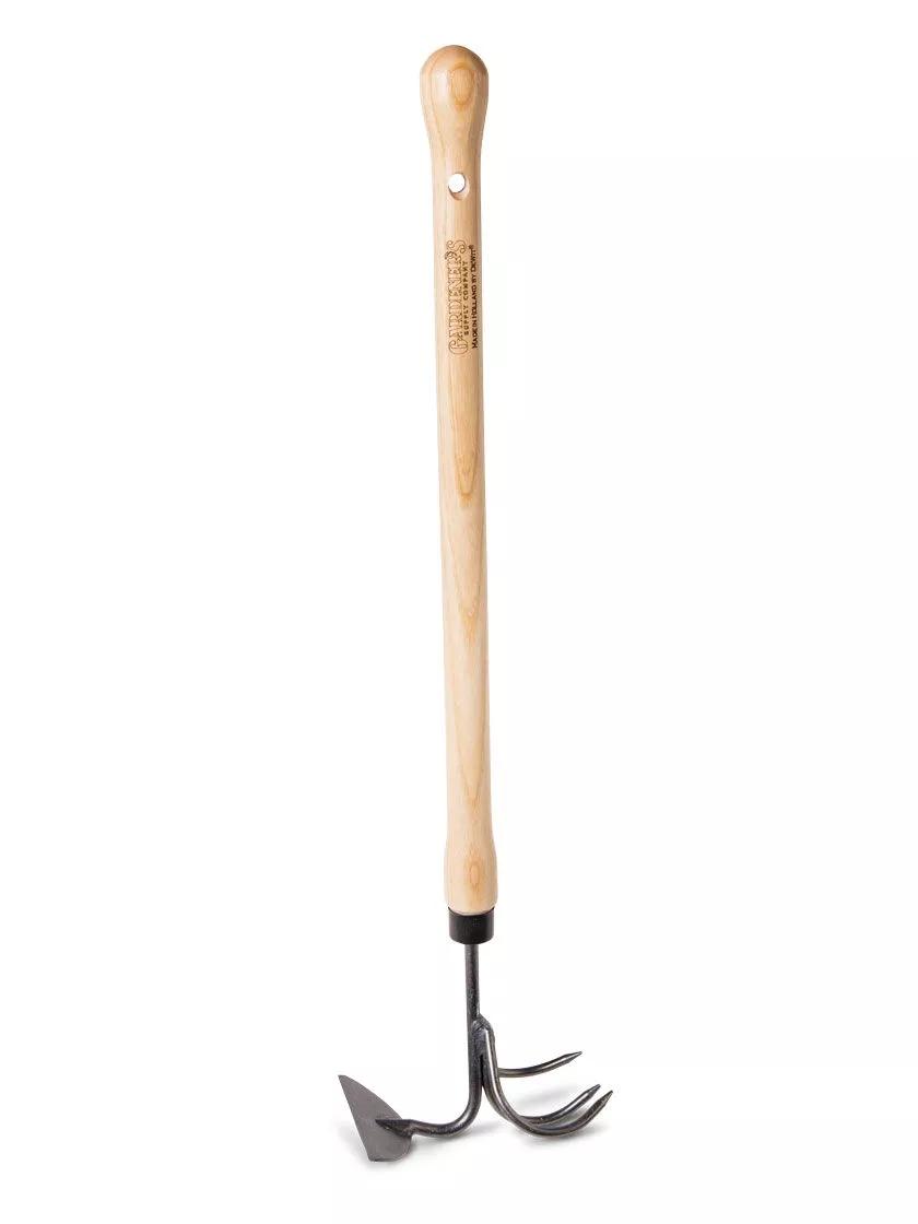  Garden Rake with Ergonomic Wooden Handle for Firm