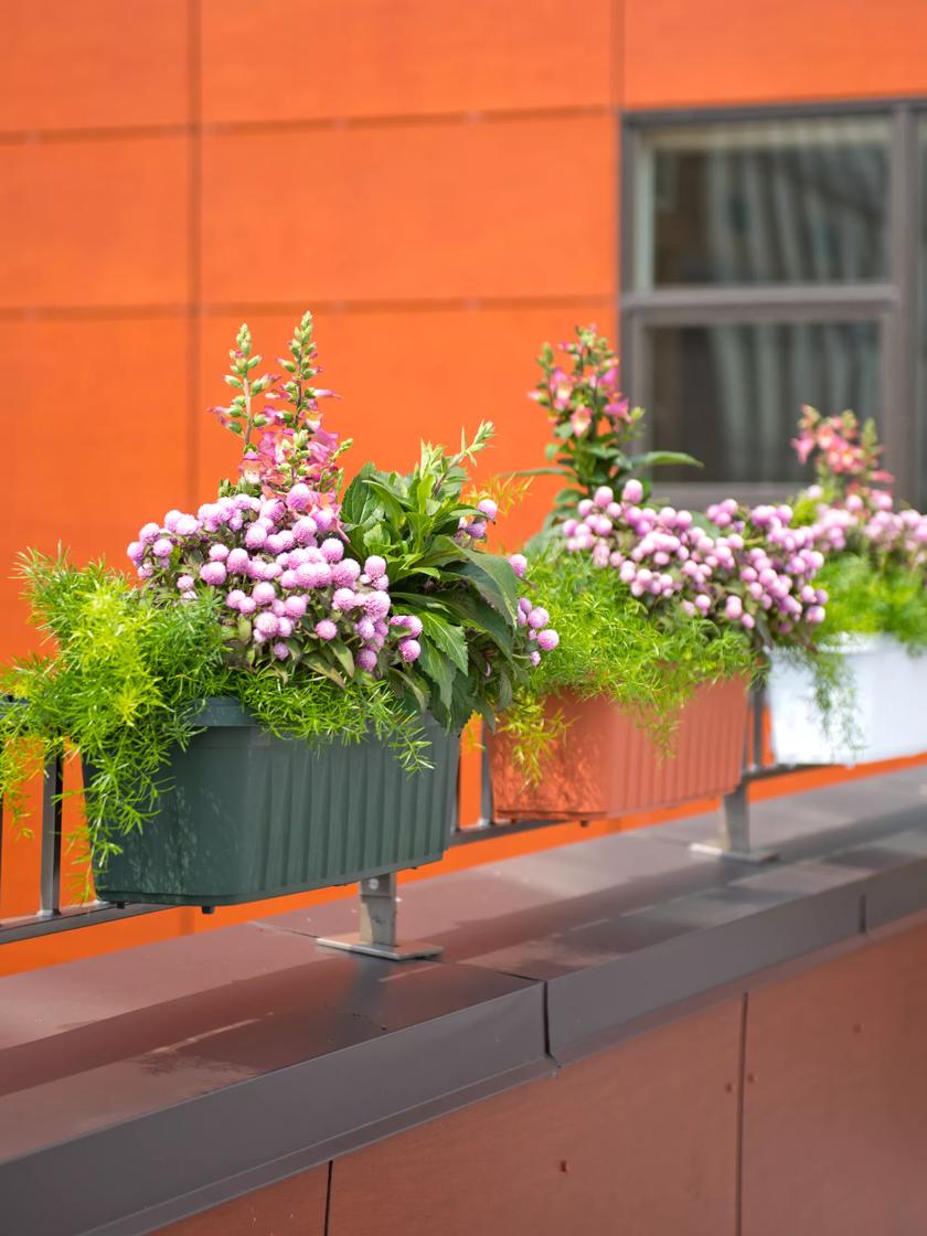 Sturdy Planter Long Window Box Plastic Pot Broad Base Flower Plant  OutdoorGarden