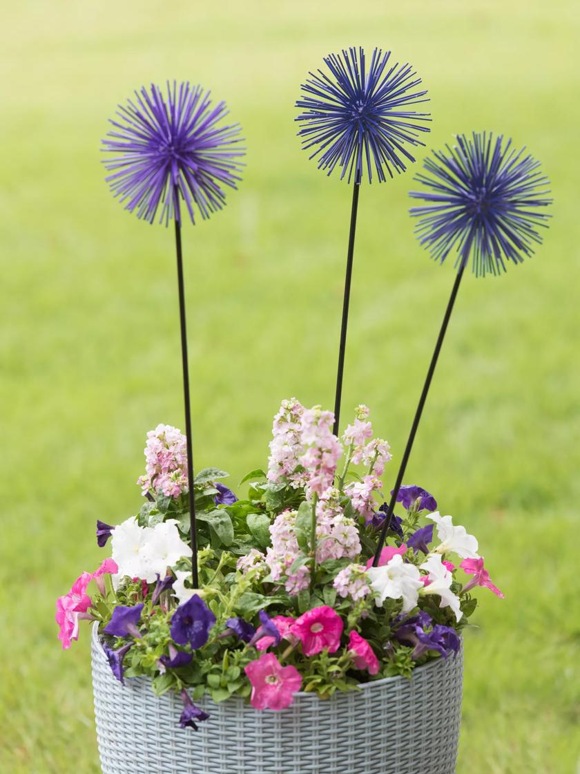 SPRING PARK Metal Hanging Flower Plant Pots, Metal Bucket Flower