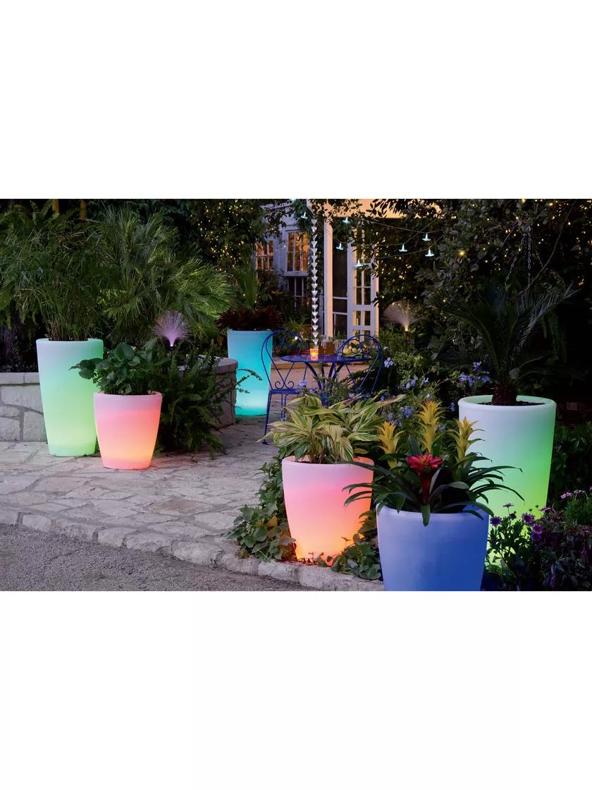 lighted flower pots and planters