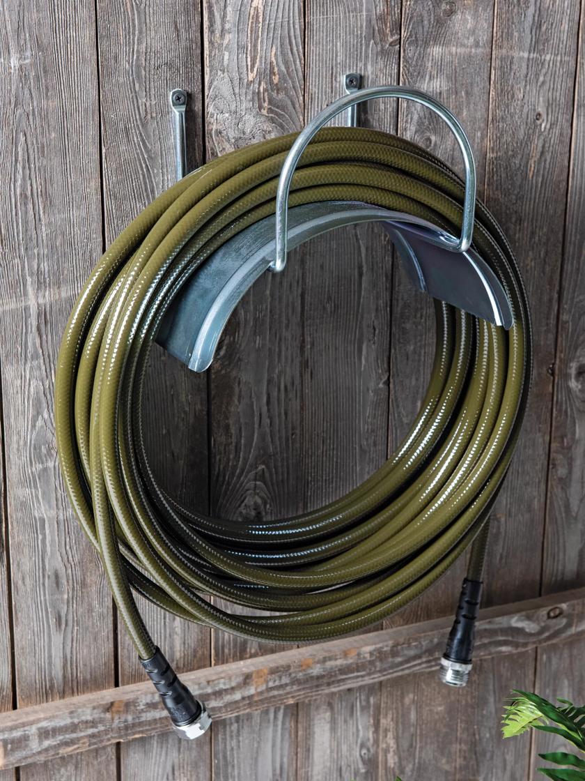 Sleek Steel Wall-Mounted Hose Hanger