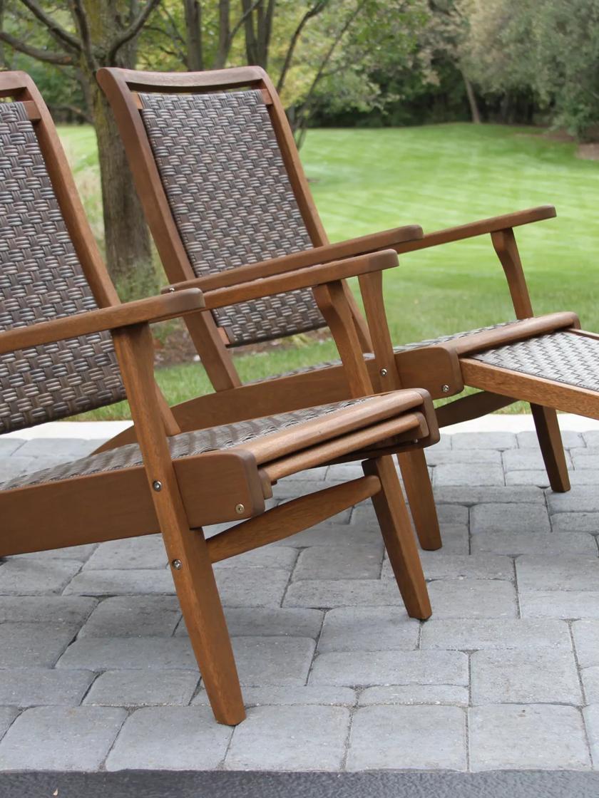 Wicker eucalyptus lounger sale