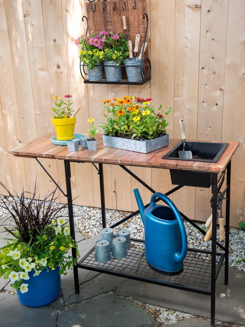 Garden table deals for potting plants