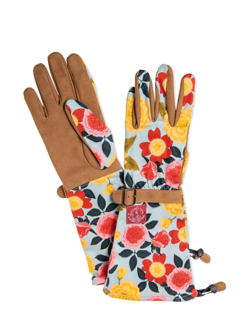 Womanswork Arm Saver Floral Print Gauntlet Gloves