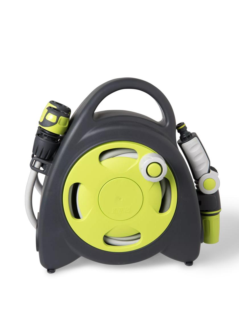 Compact Hose Reel With Nozzles - Garden