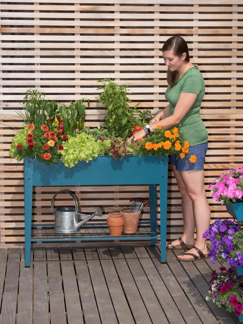 Image of Powder-coated metal legs for raised garden beds