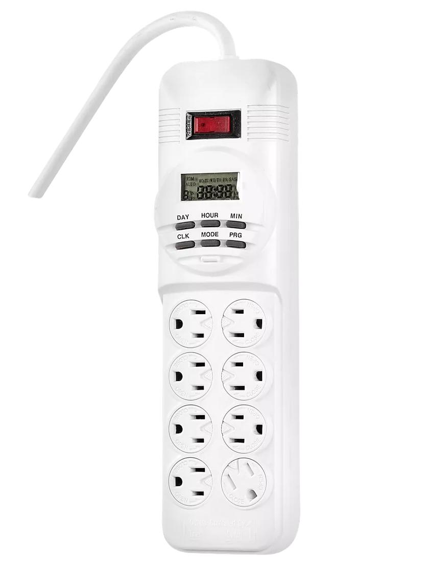 GE 7-Day Programmable Power Strip with Digital Timer, 8 Grounded