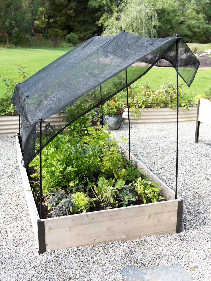 Image of Garden shade cloth mesh for garden bed