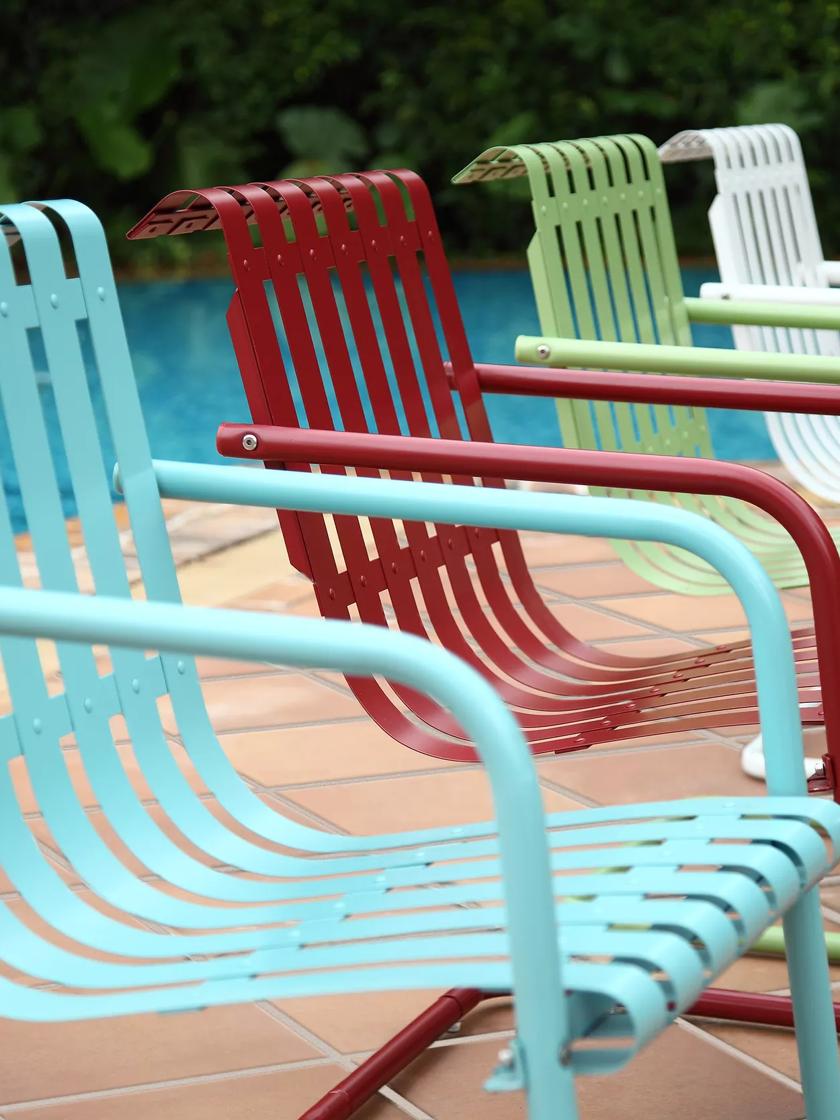 Vintage metal deals spring chairs