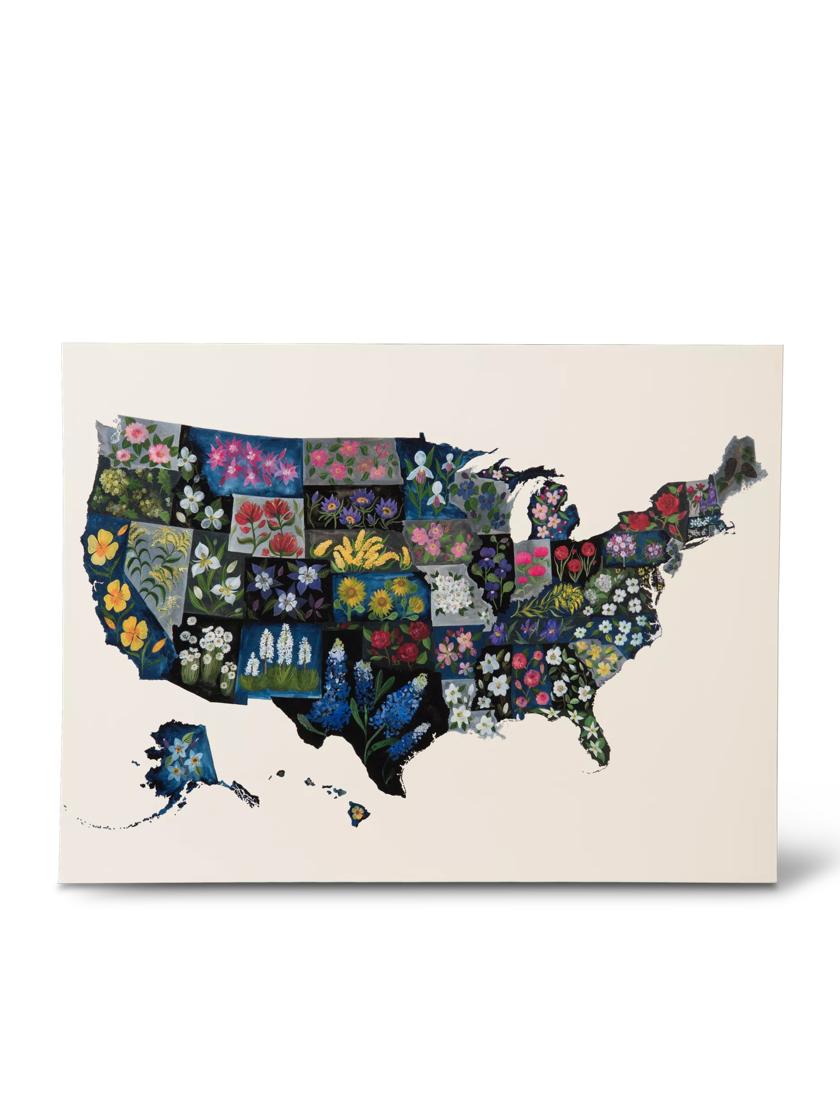 USA 50 States Flowers Canvas Print