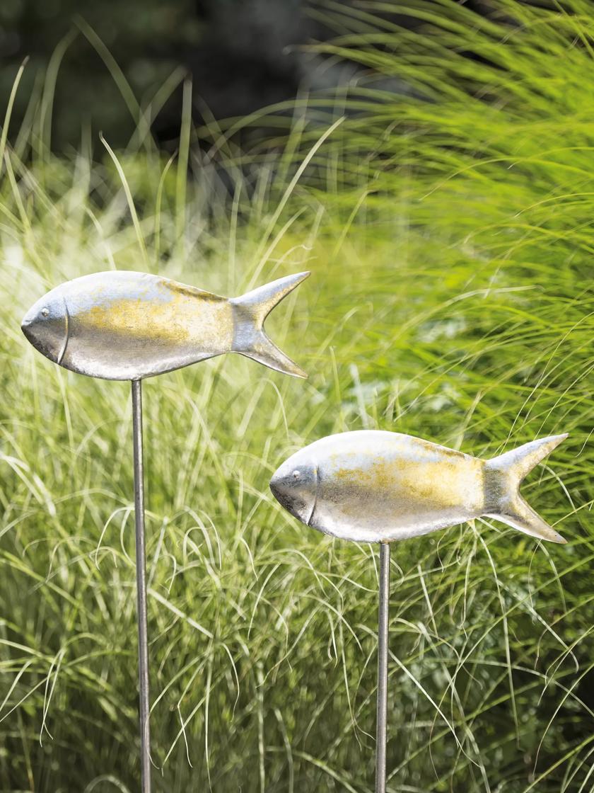 Fish Out of Water Garden Stakes Set of 5 - Metal Fish Yard Art