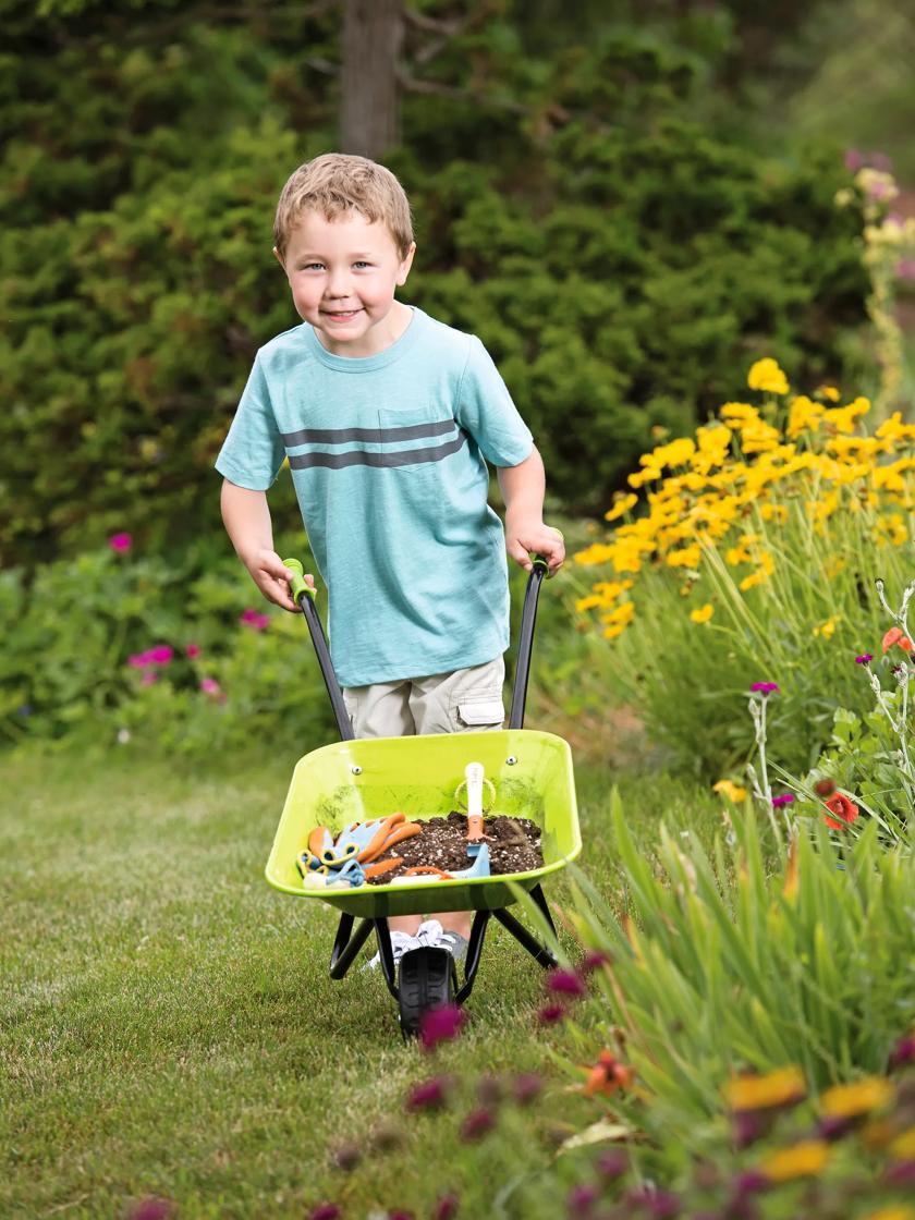 Children's wheelbarrow best sale gardening set