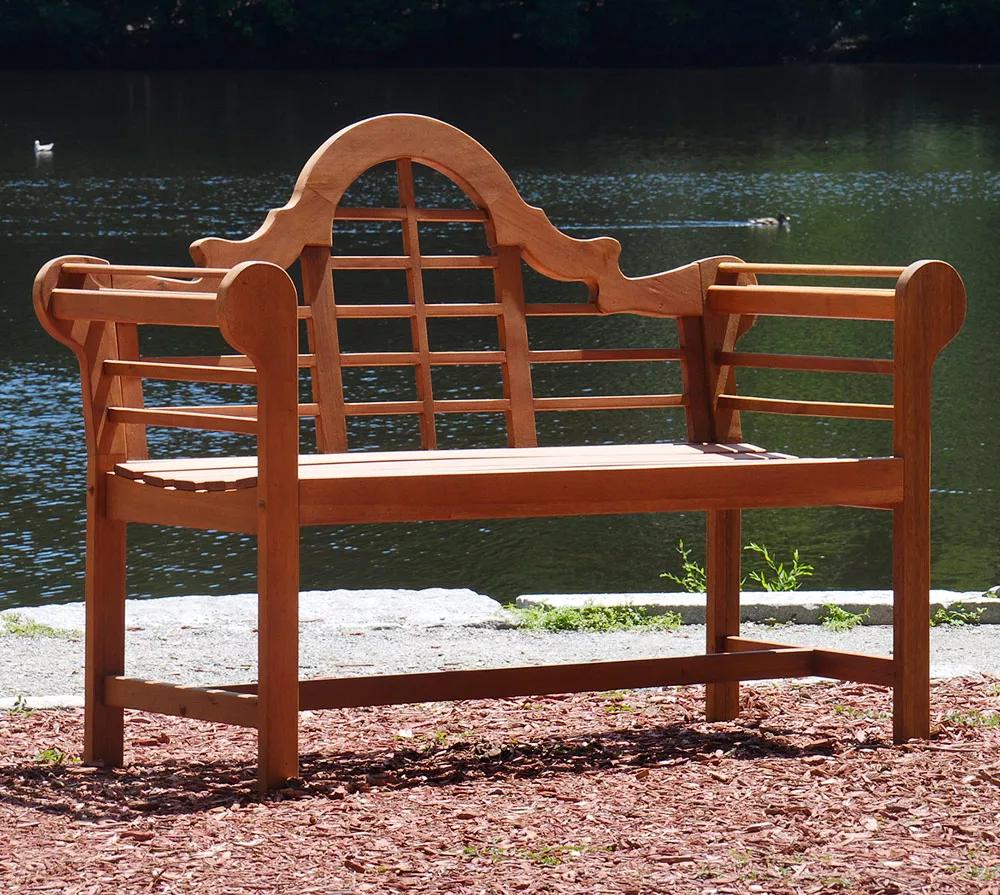 White lutyens garden discount bench