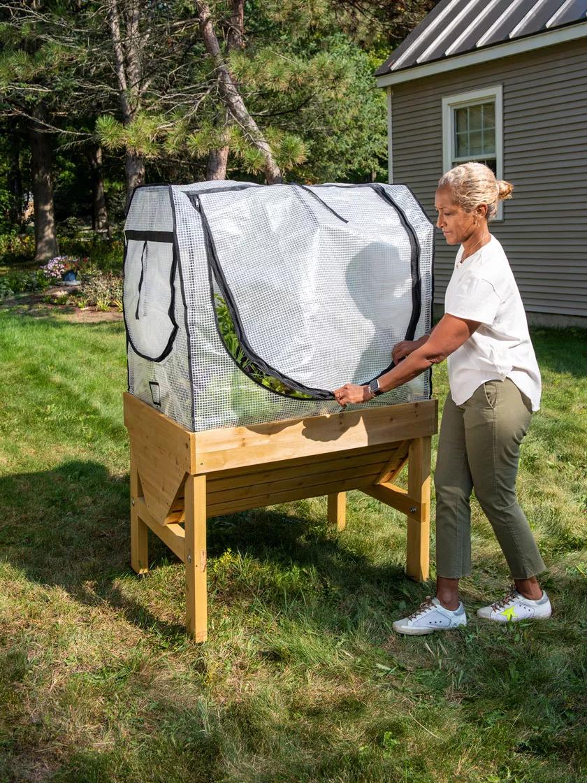 Gardeners Supply Company Multi-Season Plant Protection Grow Tent Cover |  Outdoor Greenhouse Gardening Plants, Flowers and Vegetable Garden Netting