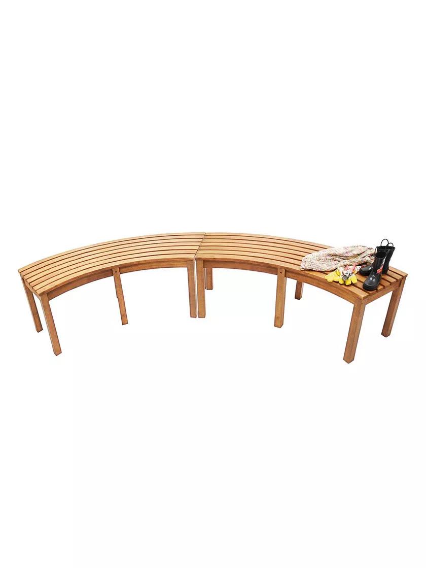 Curved backless best sale outdoor bench