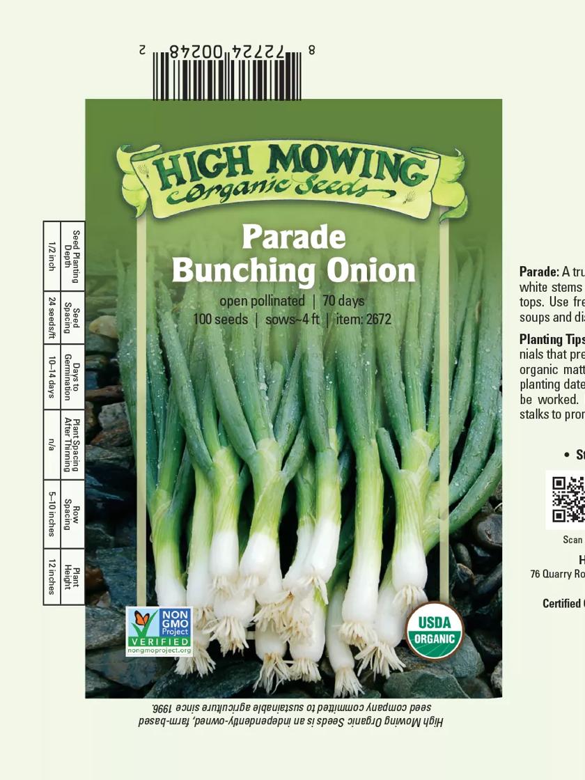 Parade Bunching Onion: 100 SEEDS | Gardener's Supply