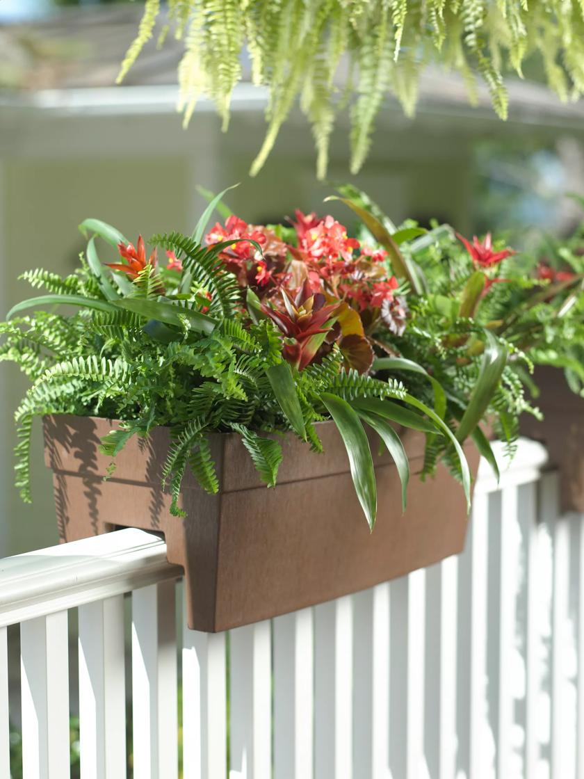 Artificial Wild Flowers in a Wooden Planter