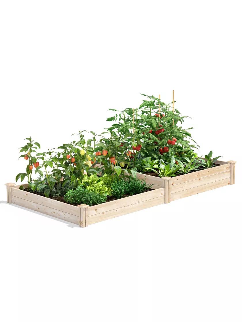 2-Tier Pine Raised Garden Bed 4' x 8' | Gardener's Supply