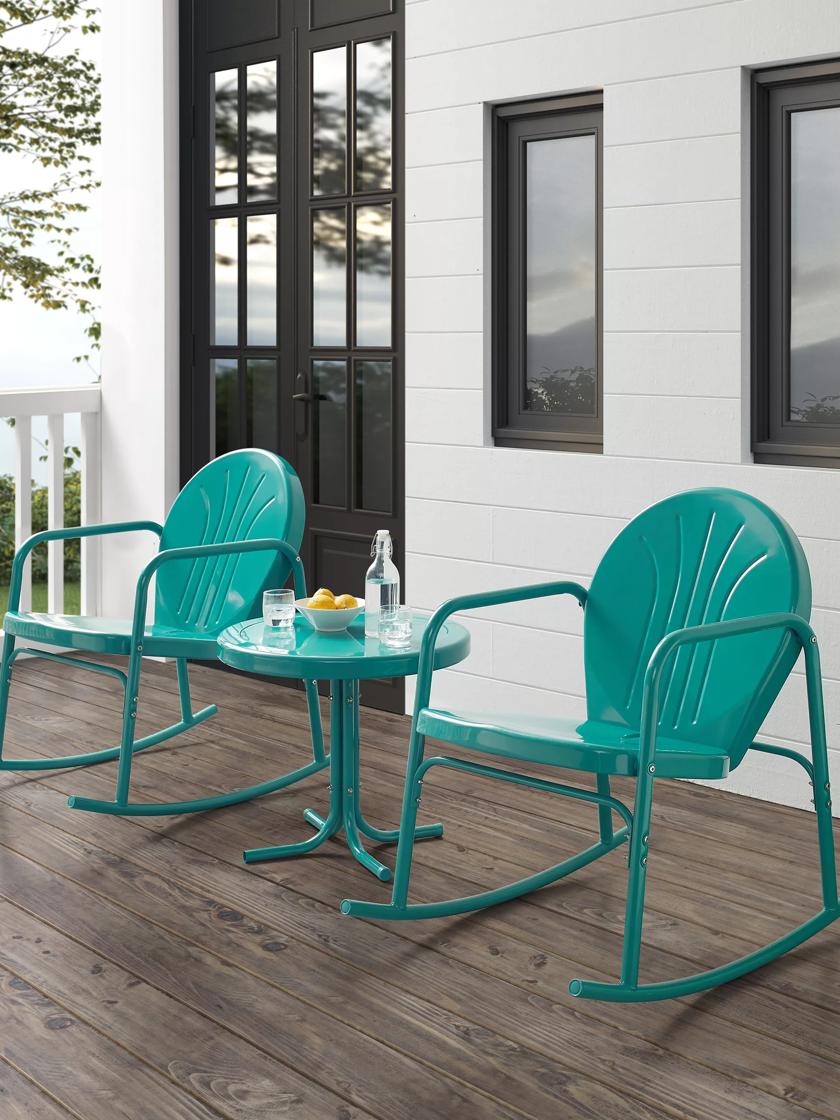 Patio rocking best sale chairs set