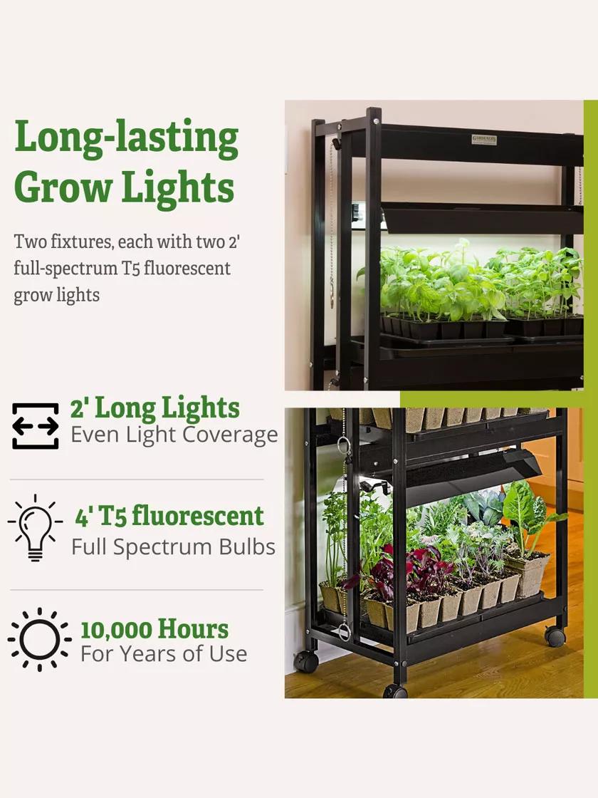 Plant Grow Lights with Two Shelves