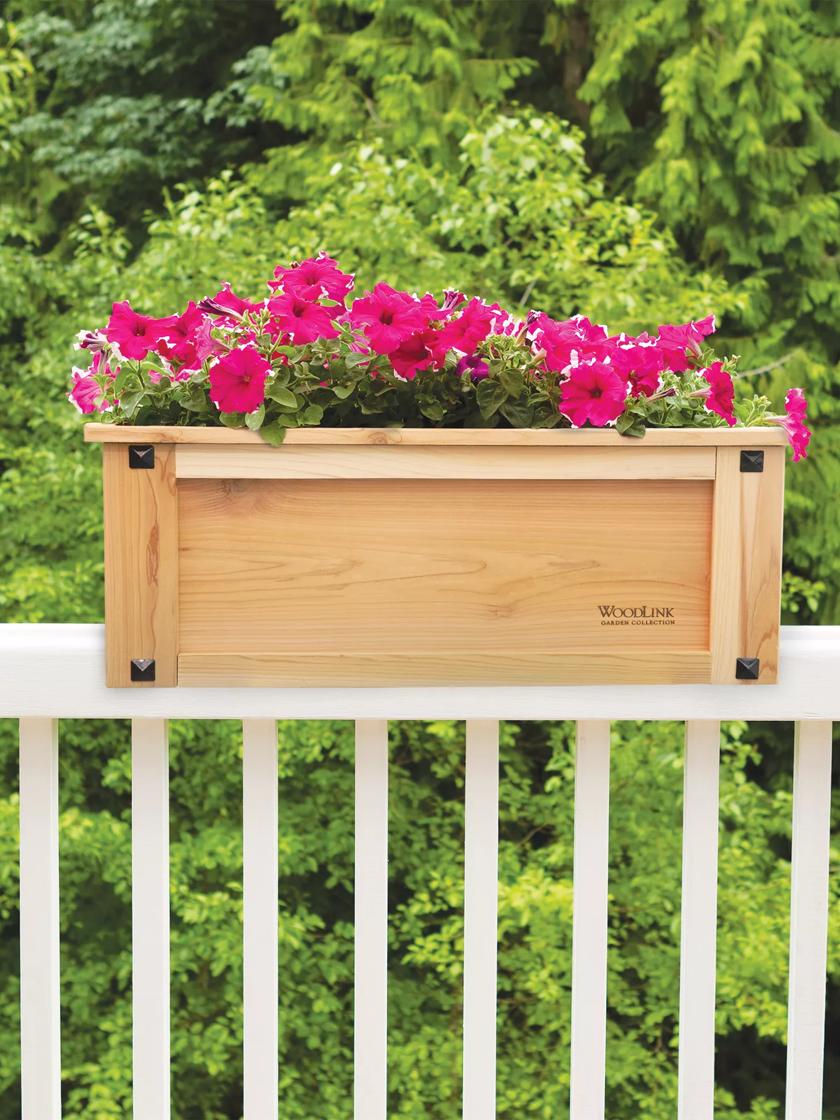 Mission Style Cedar Deck Rail Planter 30" Gardener's Supply