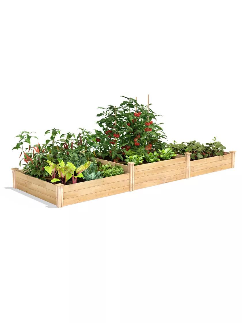 Two-Level Cedar Raised Bed Garden, 4' x 12' | Gardener's Supply