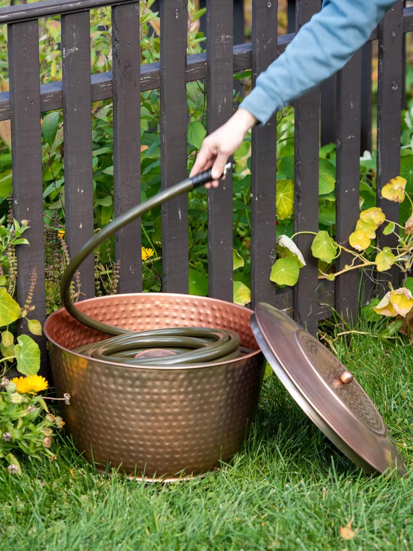 Classic Copper Garden Hose Pot