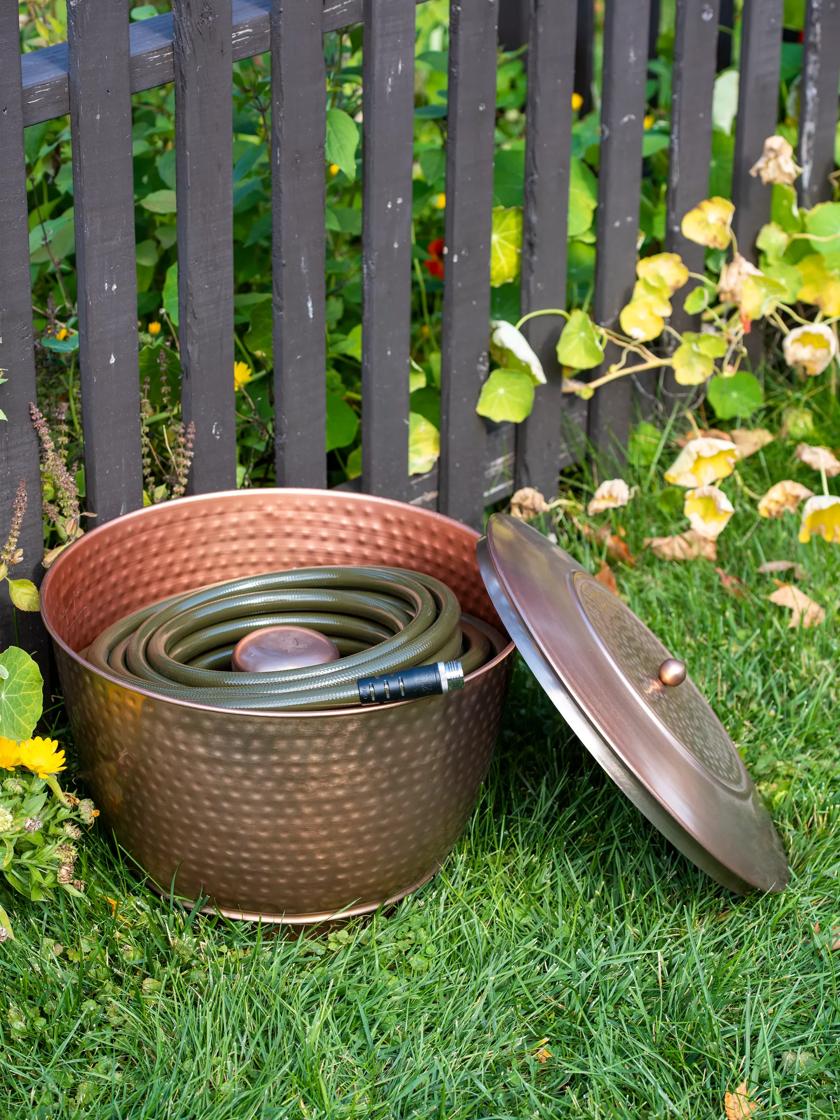 Hammered Copper Hose Pot with Lid