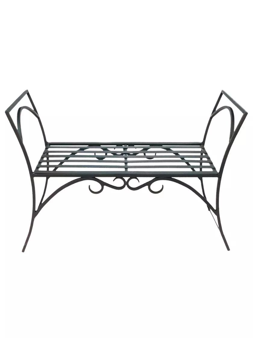 Wrought iron bench no back new arrivals