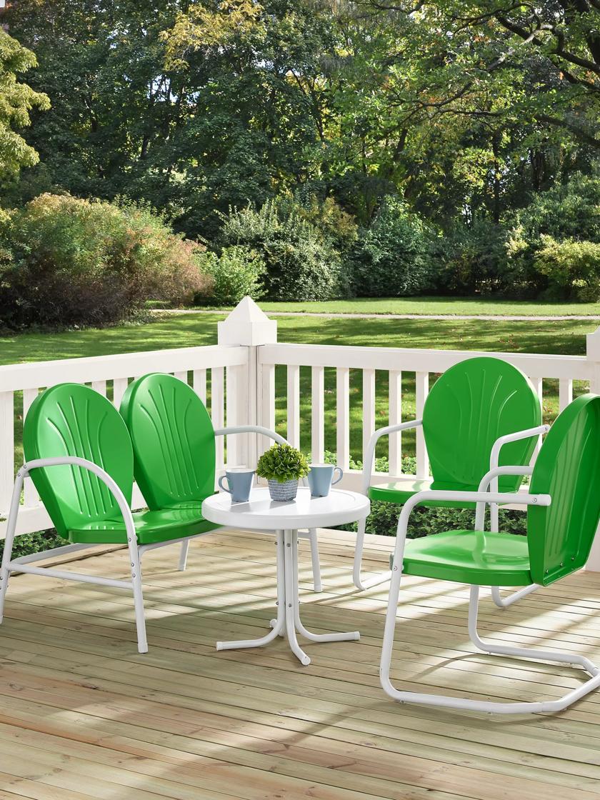 Crosley Griffith Loveseat 2 Chairs Side Table Outdoor Seating Set