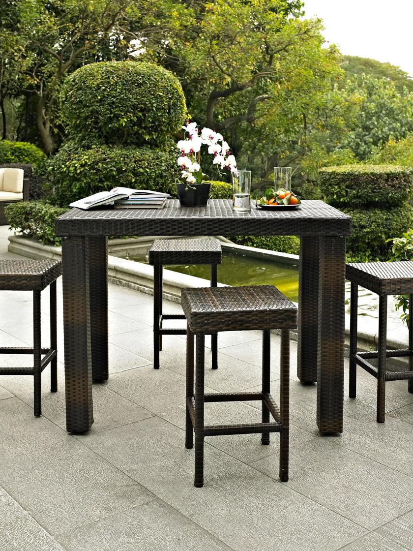 Patio bar deals height dining set